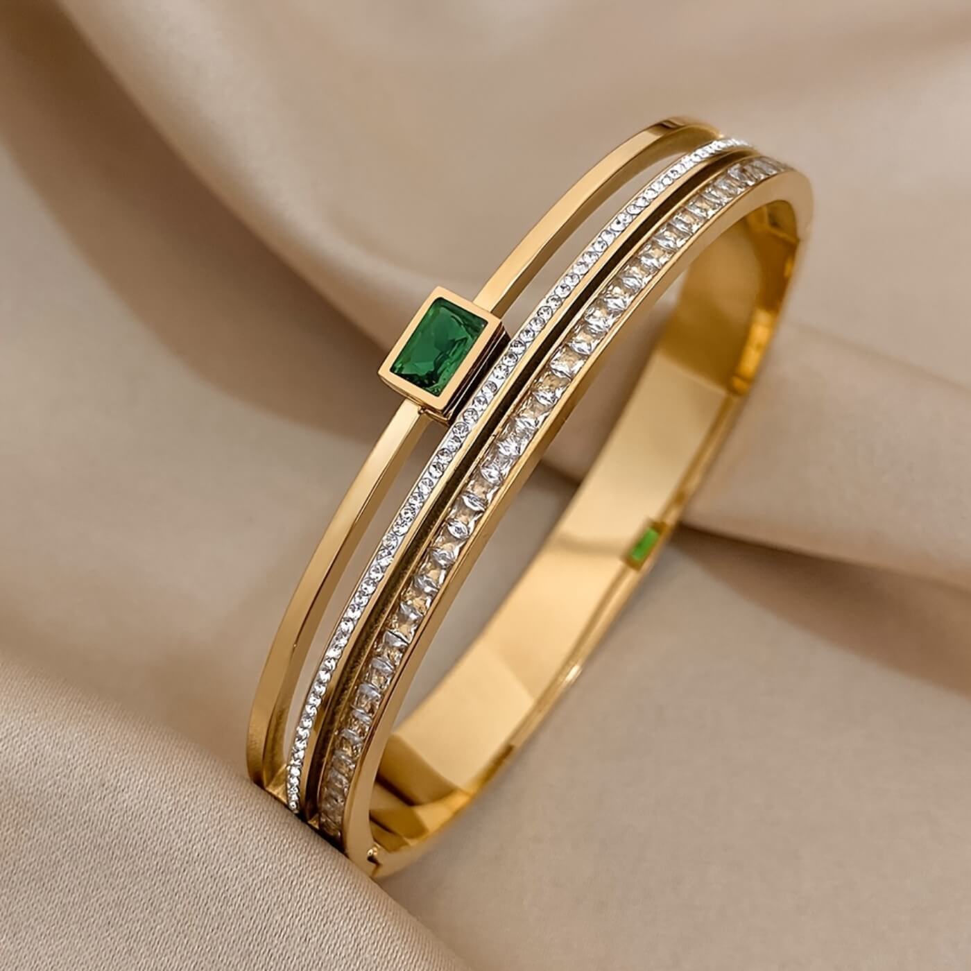 Golden Zirconia Layered Bracelet