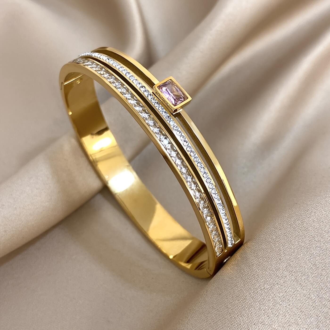 Golden Zirconia Layered Bracelet