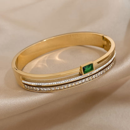 Golden Zirconia Layered Bracelet