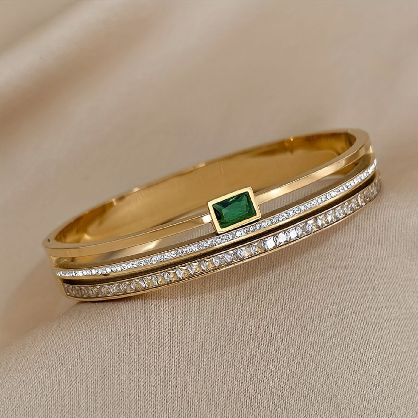 Golden Zirconia Layered Bracelet