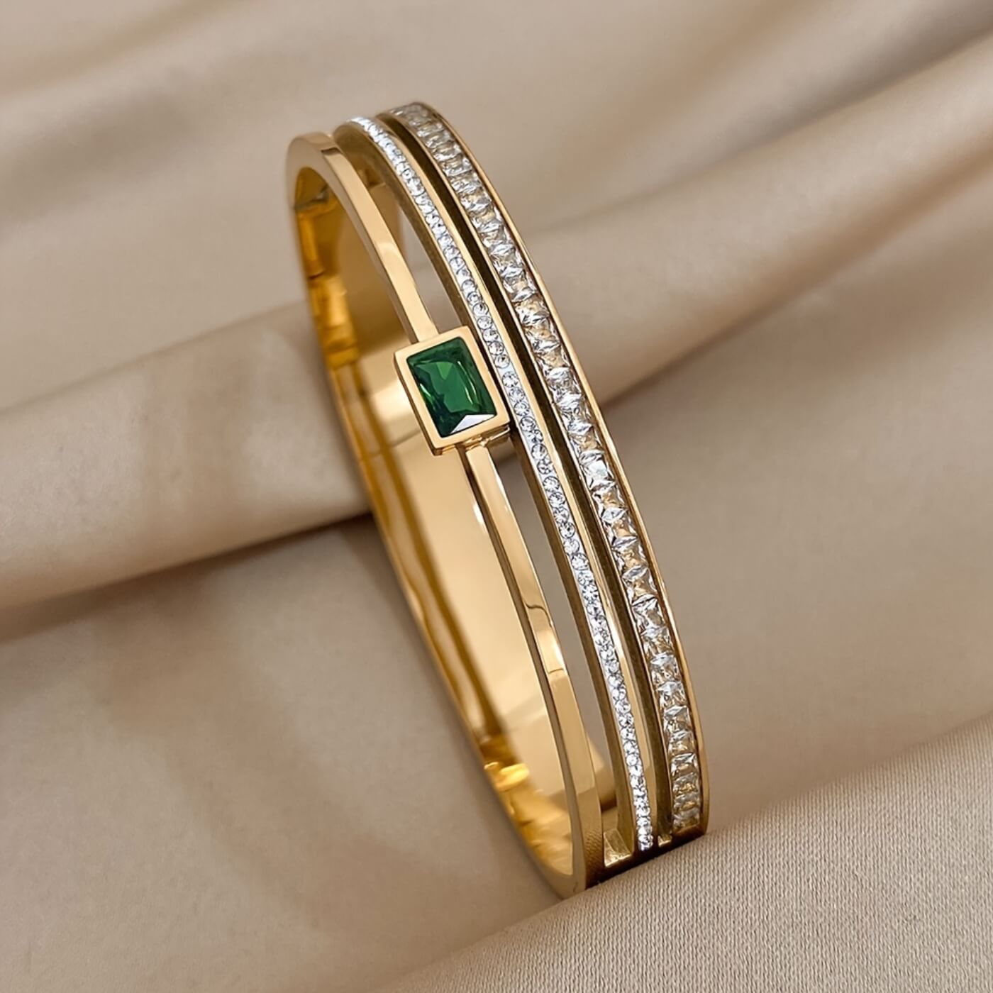 Golden Zirconia Layered Bracelet