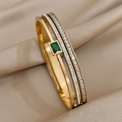 Golden Zirconia Layered Bracelet