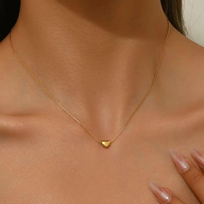 Elegant Golden Heart Charm Necklace