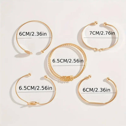 Luxury Alloy Stackable Bangle Set