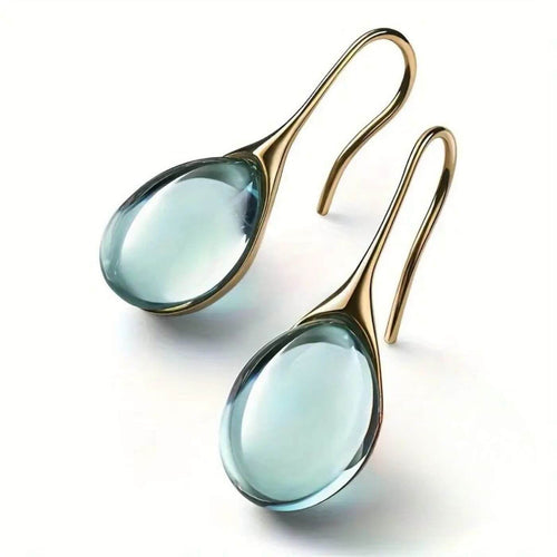 Luxury Aquamarine Dangling Earrings