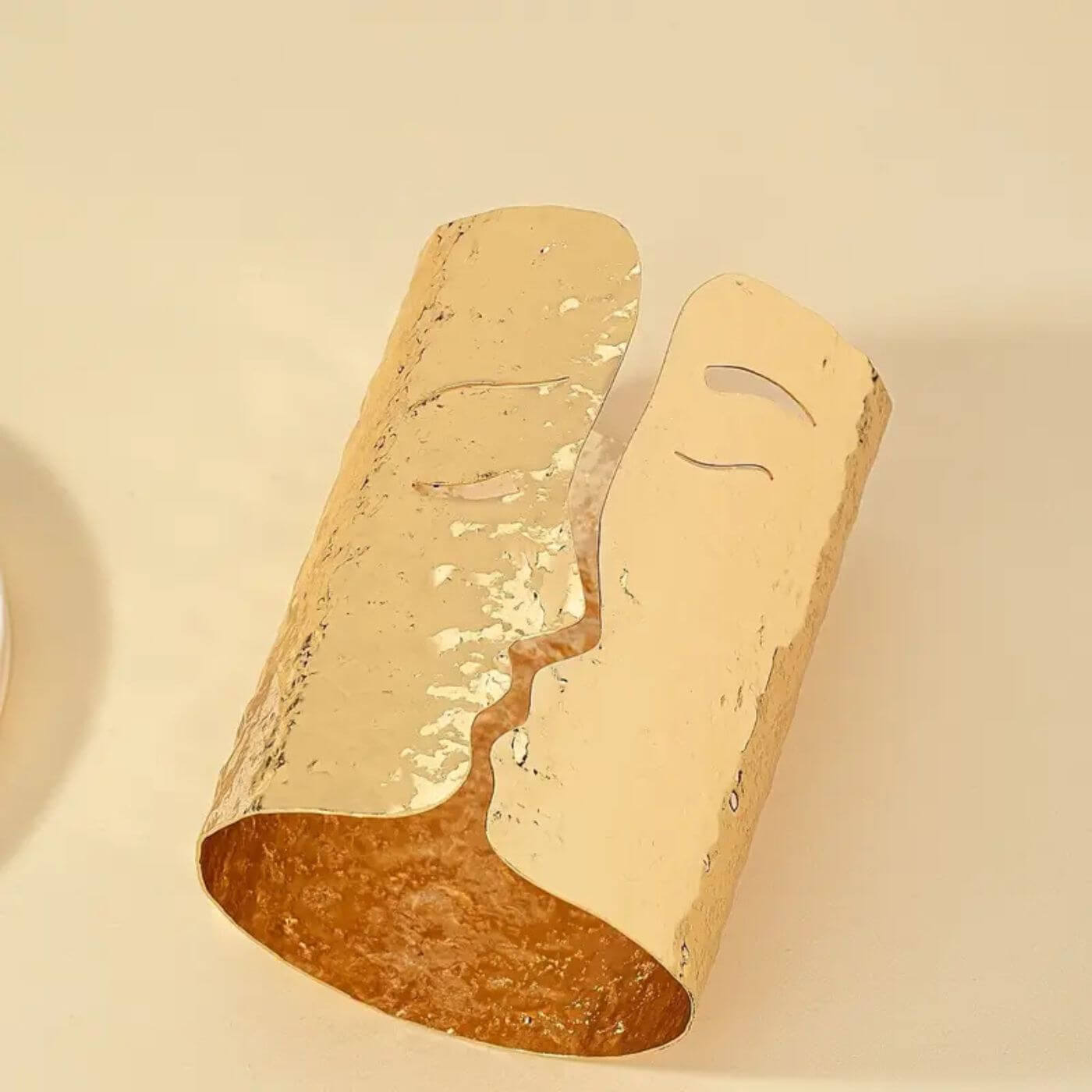 Luxury Artistic Face Open Cuff Bracelet