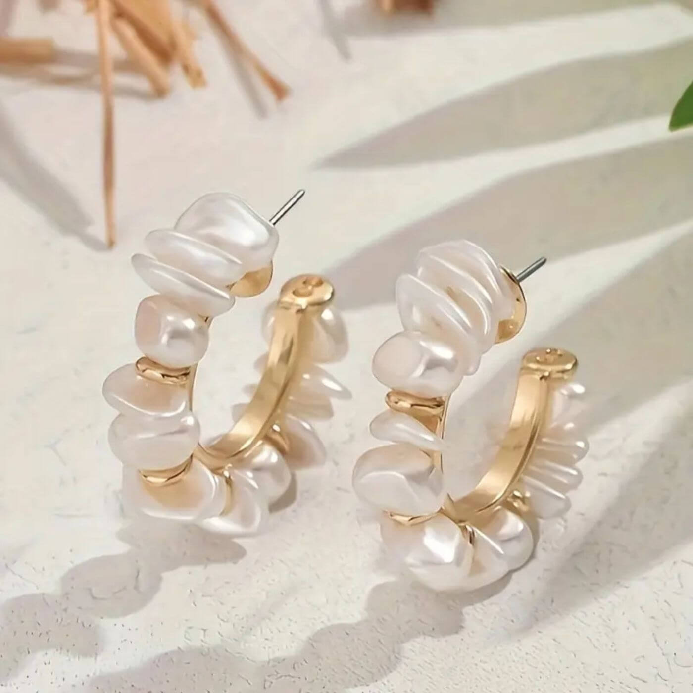 Luxury Baroque Pearl Hoop Earrings
