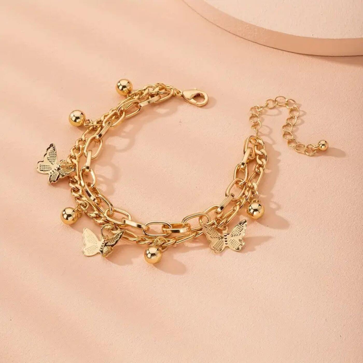 Luxury Butterfly Pendant Chain Bracelet