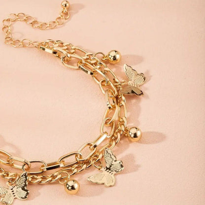 Luxury Butterfly Pendant Chain Bracelet