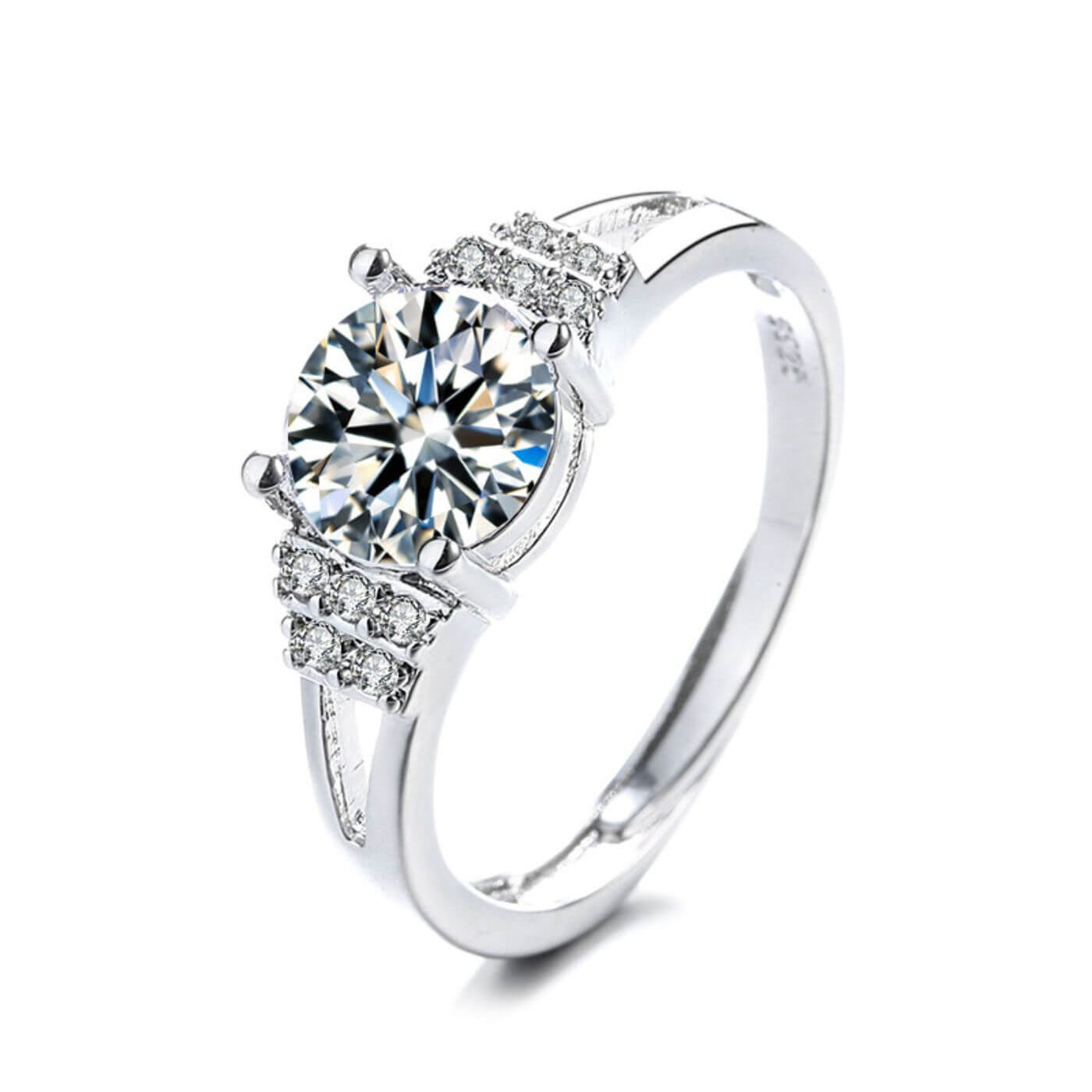 Luxury Crystal Accent Adjustable Engagement Ring