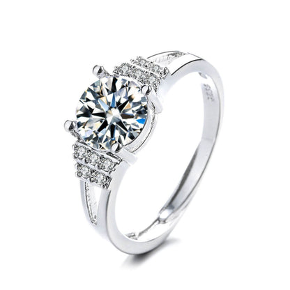 Luxury Crystal Accent Adjustable Engagement Ring