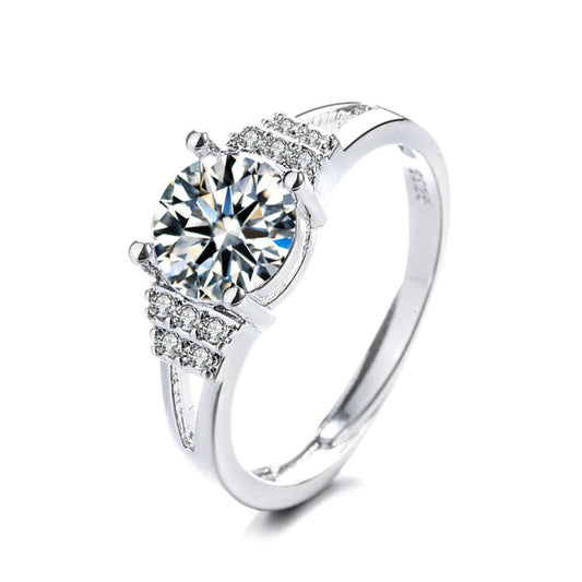 Luxury Crystal Accent Adjustable Engagement Ring
