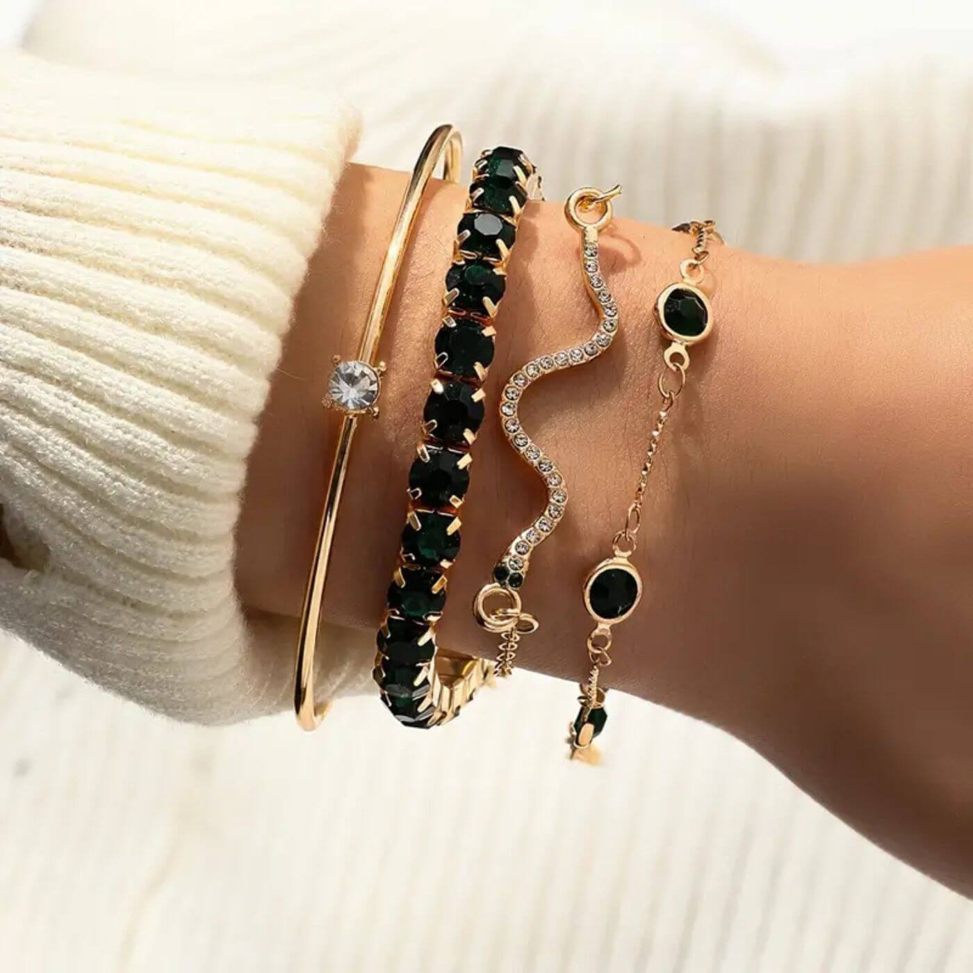 Luxury Crystal Charm Bracelet Set