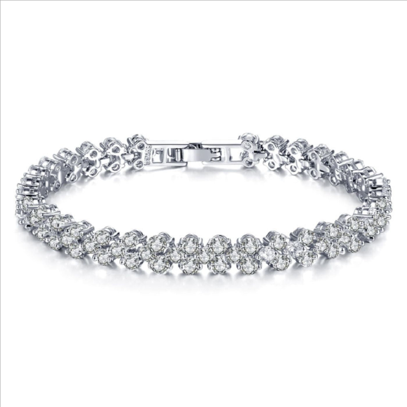 Luxury Crystal Cluster Tennis Bracelet