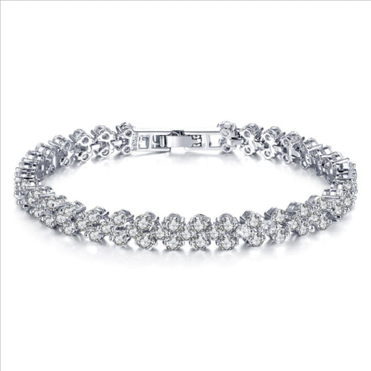Luxury Crystal Cluster Tennis Bracelet