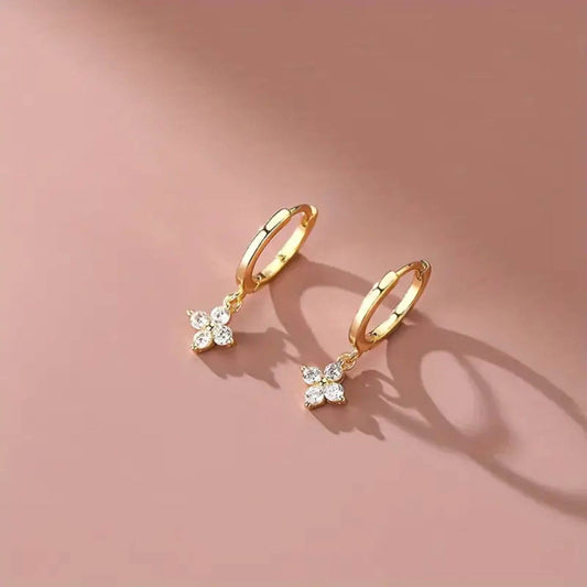 Luxury Crystal Flower Hoop Earrings