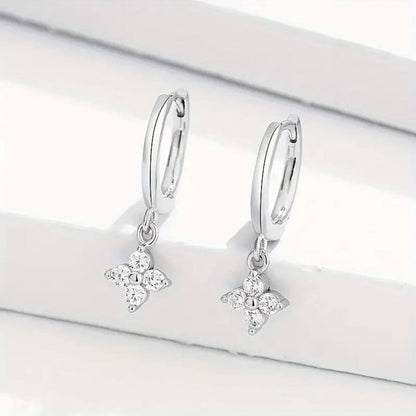 Luxury Crystal Flower Hoop Earrings
