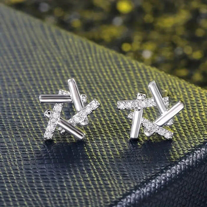 Luxury Crystal Geometric Stud Earrings
