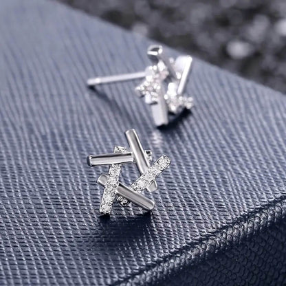 Luxury Crystal Geometric Stud Earrings