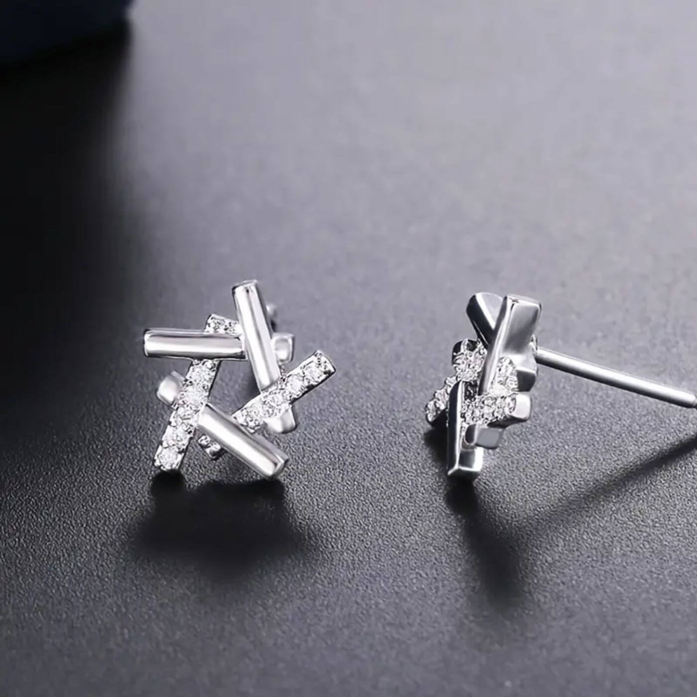 Luxury Crystal Geometric Stud Earrings