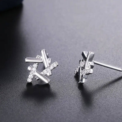 Luxury Crystal Geometric Stud Earrings