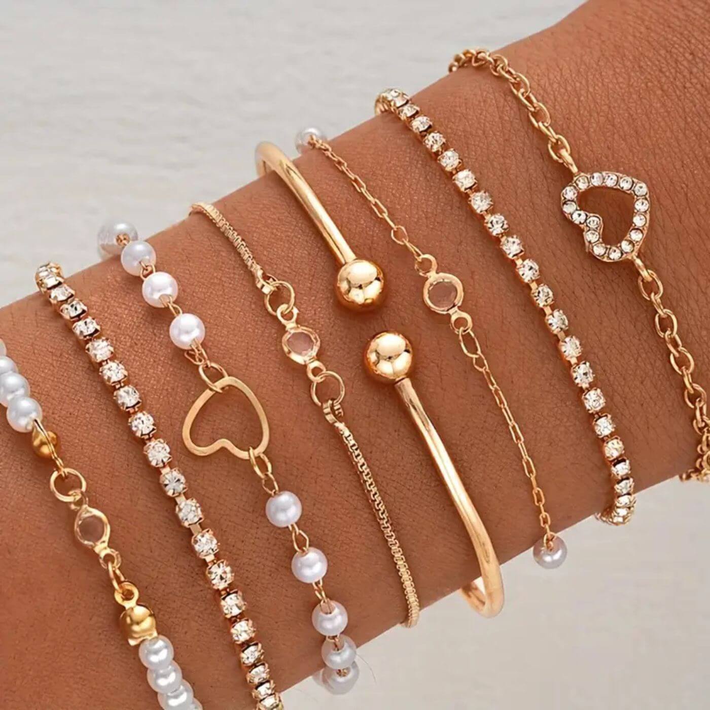 Luxury Crystal Gold Chain Bracelet Collection