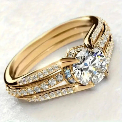 Luxury Crystal Engagement Ring