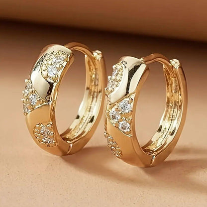 Luxury Crystal Gold Hoop Earrings