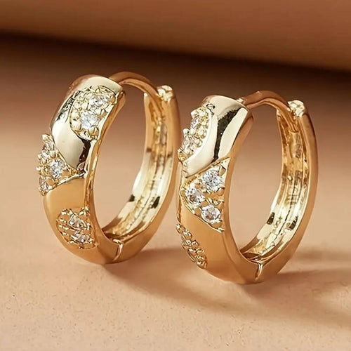 Luxury Crystal Gold Hoop Earrings