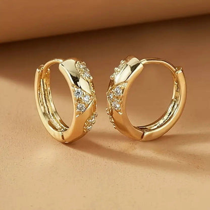 Luxury Crystal Gold Hoop Earrings