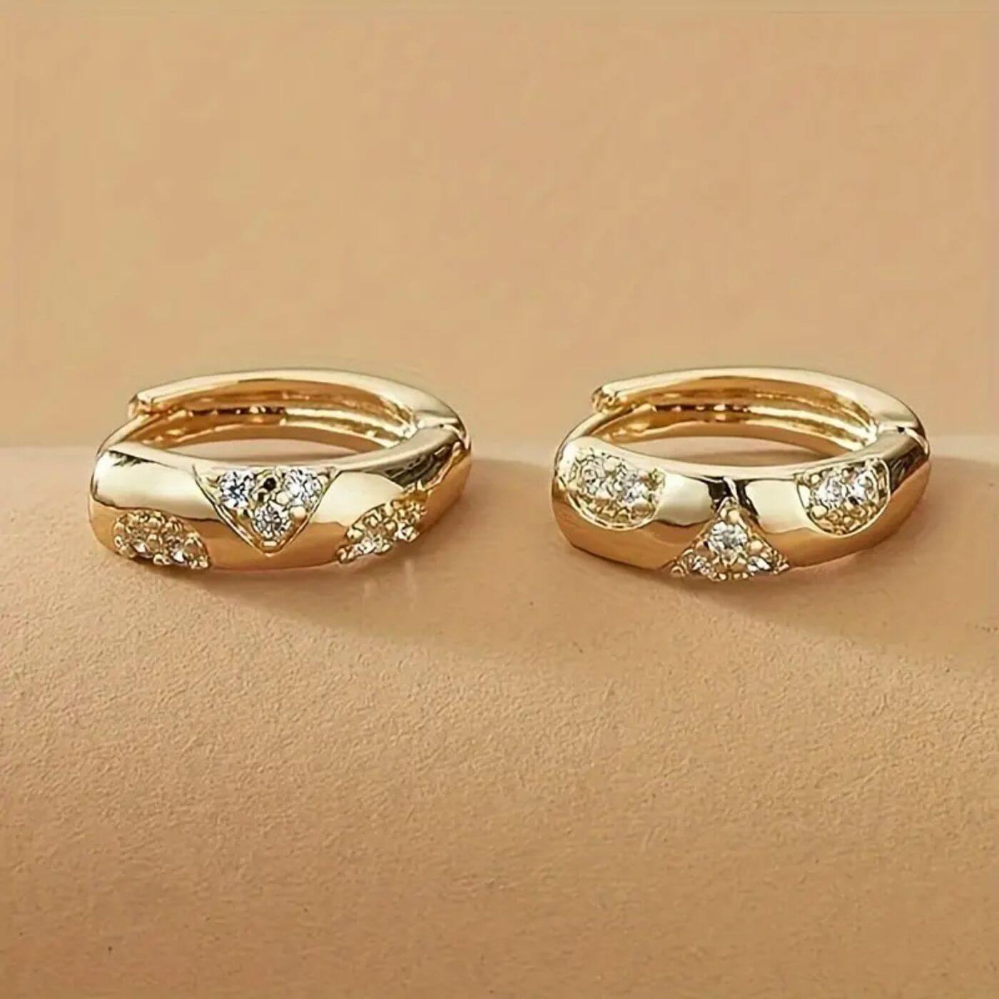 Luxury Crystal Gold Hoop Earrings