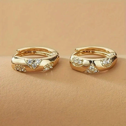 Luxury Crystal Gold Hoop Earrings