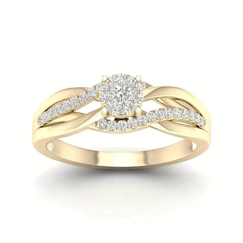 Luxury Crystal Gold Intertwined Ring