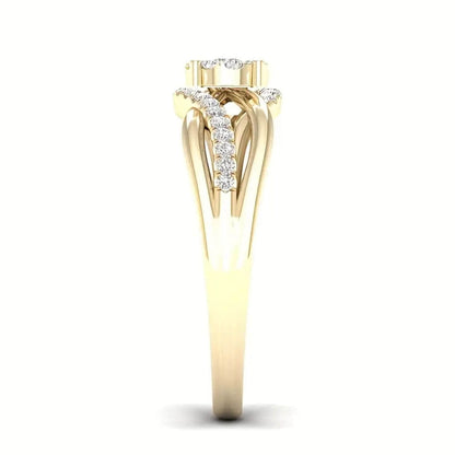 Luxury Crystal Gold Intertwined Ring