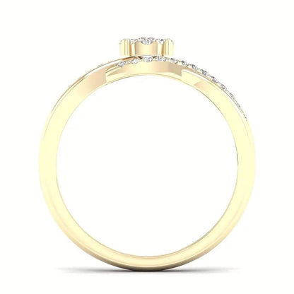 Luxury Crystal Gold Intertwined Ring