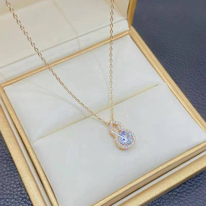 Luxury Crystal Gourd Pendant Necklace