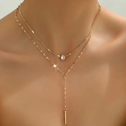 Luxury Crystal Layered Pendant Necklace