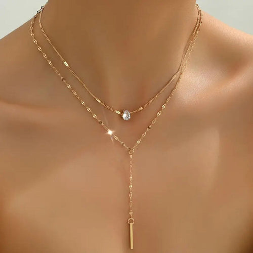 Luxury Crystal Layered Pendant Necklace