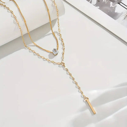 Luxury Crystal Layered Pendant Necklace