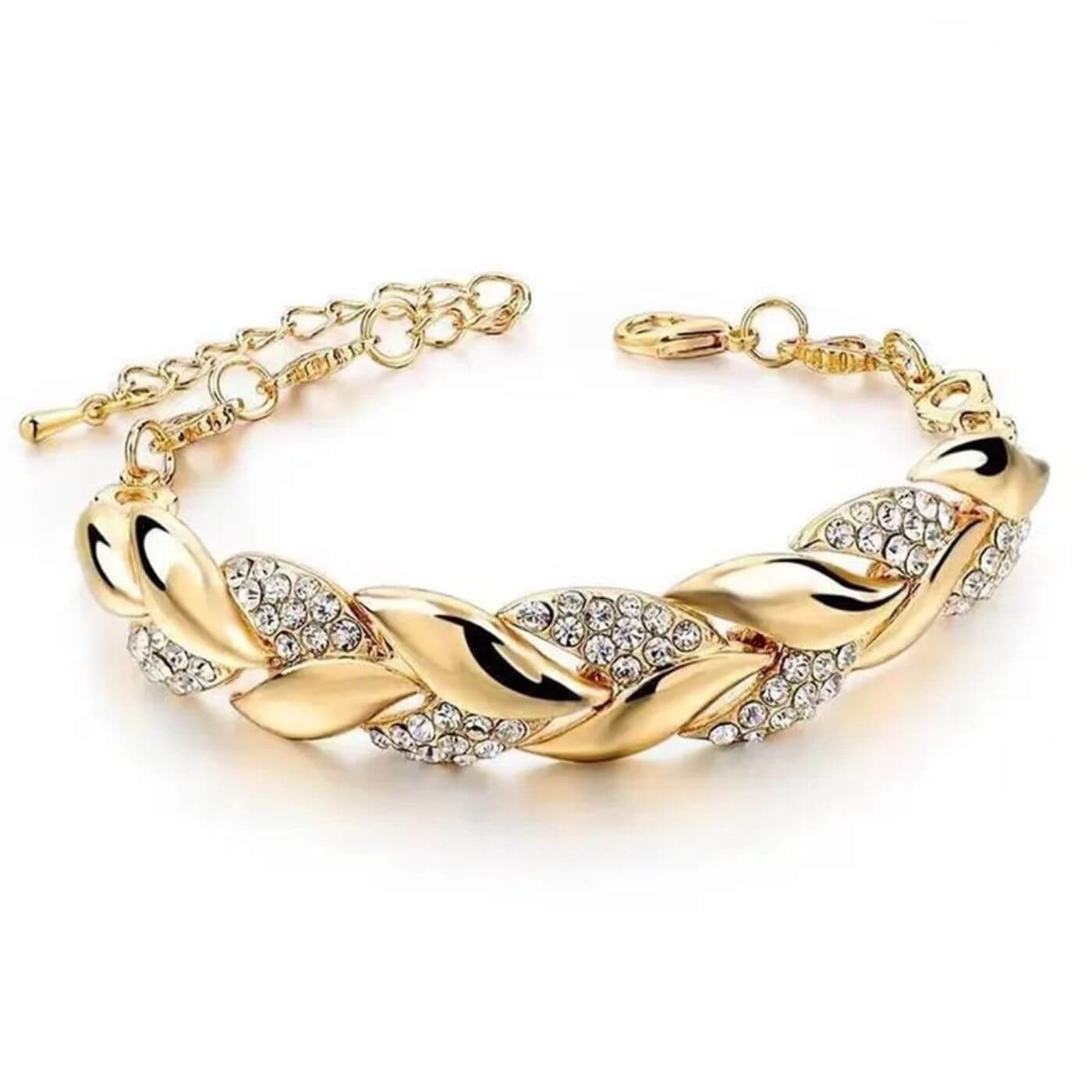 Luxury Crystal Leaf Chain Bracelet
