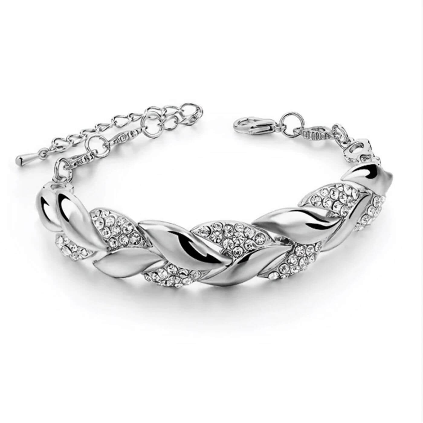 Luxury Crystal Leaf Chain Bracelet