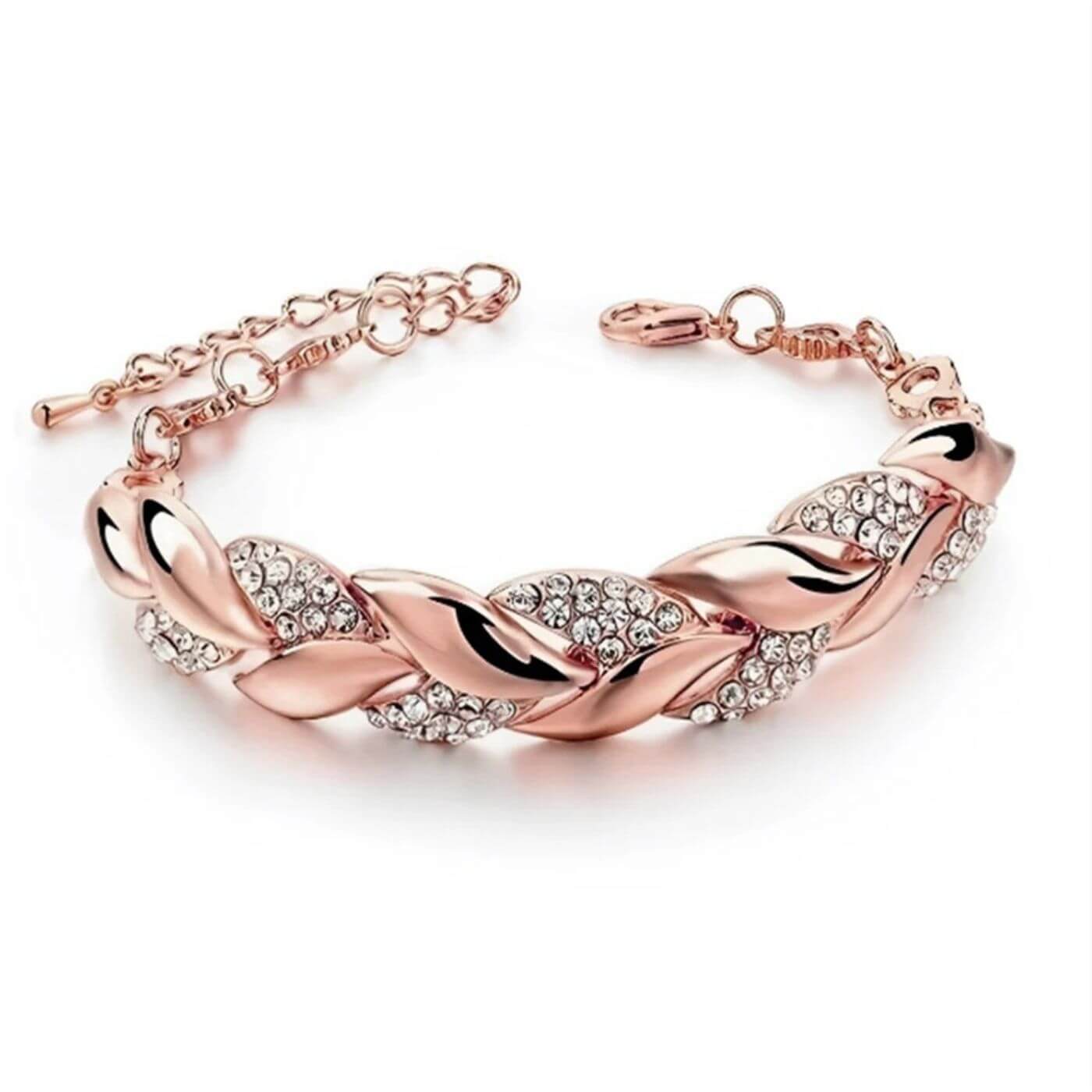 Luxury Crystal Leaf Chain Bracelet