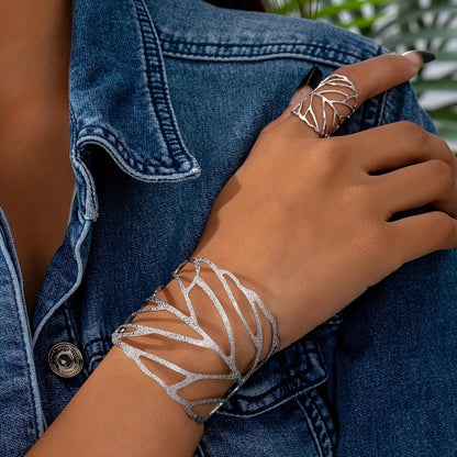 Luxury Crystal Leaf Design Jewelry Set