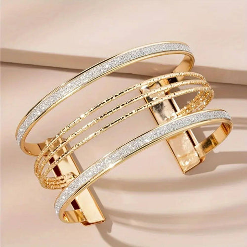 Luxury Crystal Multi-Strand Gold Bangle