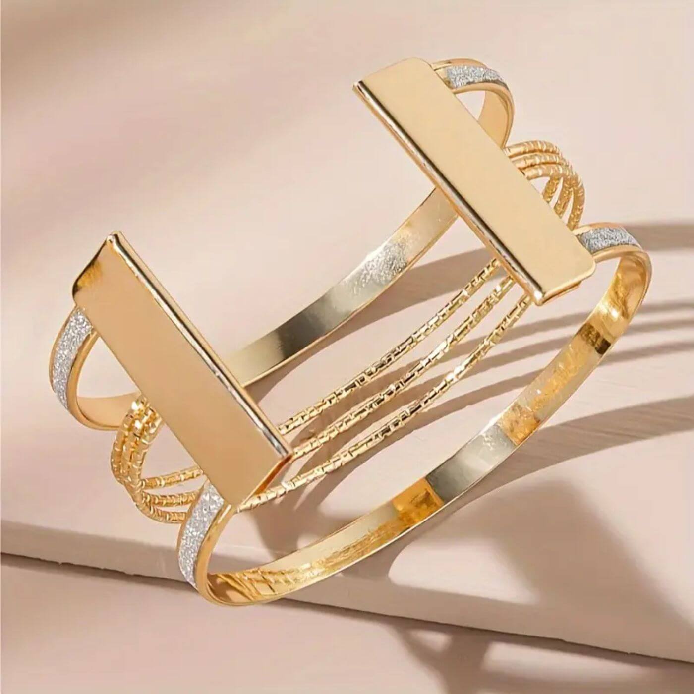 Luxury Crystal Multi-Strand Gold Bangle