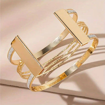 Luxury Crystal Multi-Strand Gold Bangle