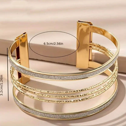 Luxury Crystal Multi-Strand Gold Bangle