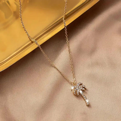 Luxury Crystal Palm Tree Pendant Necklace