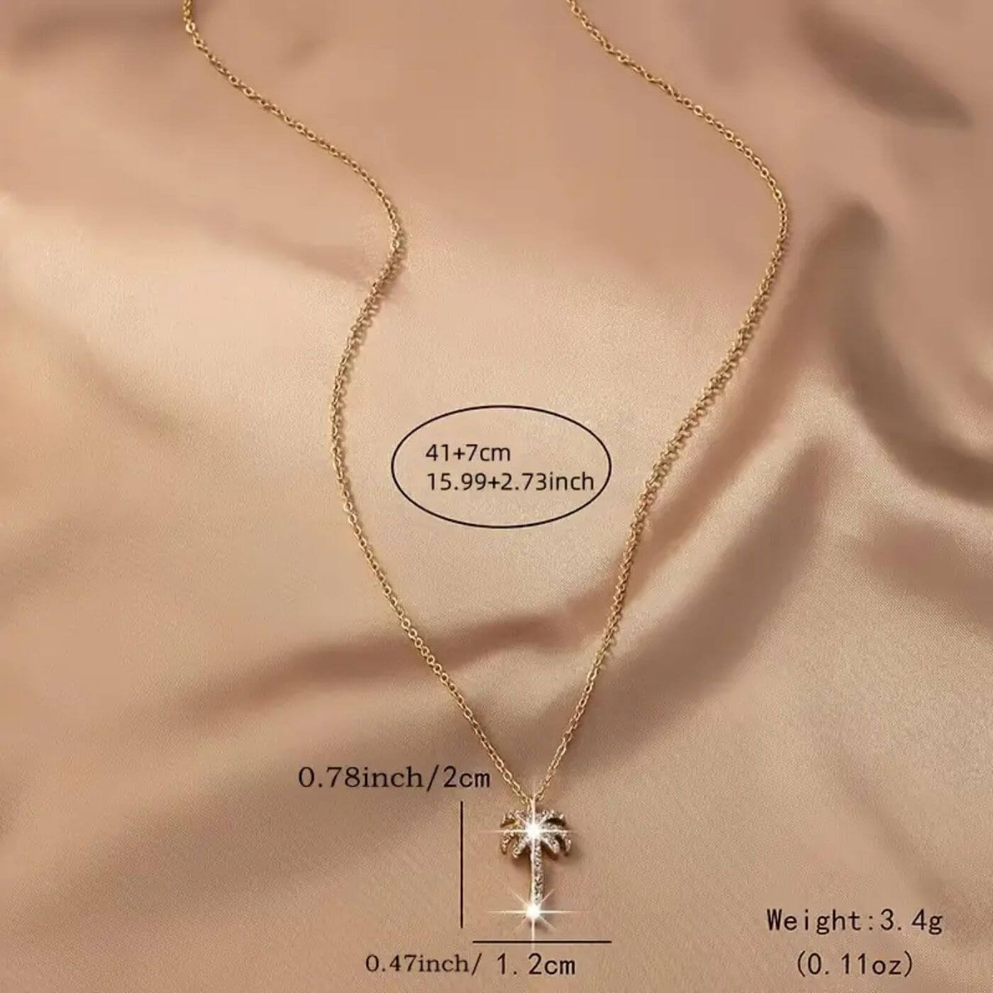 Luxury Crystal Palm Tree Pendant Necklace