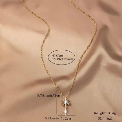 Luxury Crystal Palm Tree Pendant Necklace